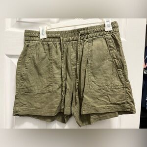 Old Navy Army/Olive Green Women's Linen Shorts Size Small